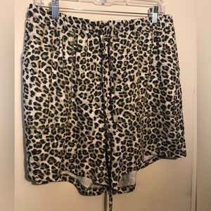 Zenana Leopard Print Drawstring Shorts Size 2X